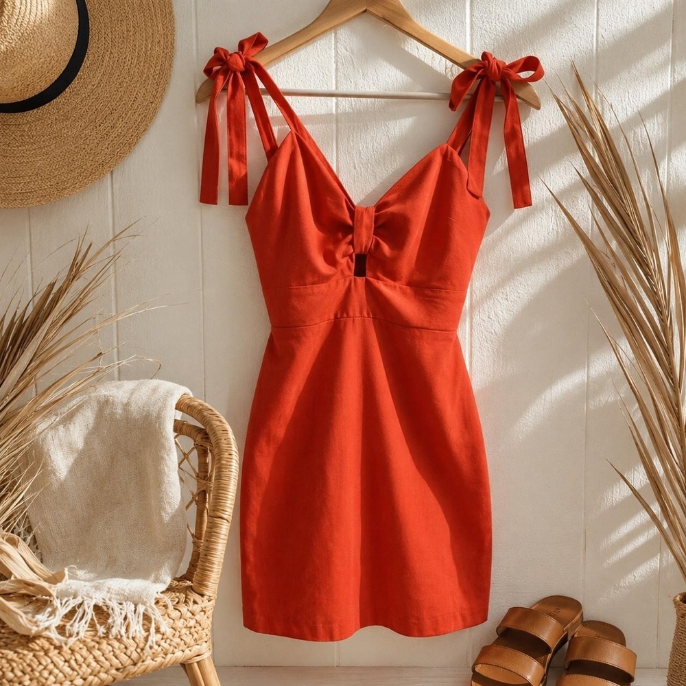 Orange mini dress